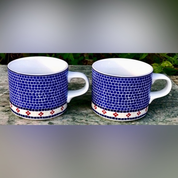 Vintage (Set of 2) Discontinued DANSK MOSAIC Wave (Waveless version) Flat Cups - Picture 4 of 10